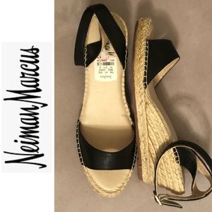 Neiman Marcus Leather Espadrille Sandals